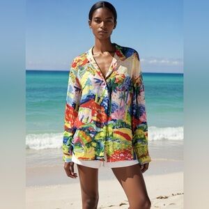 Vibrant Multicolor silk top